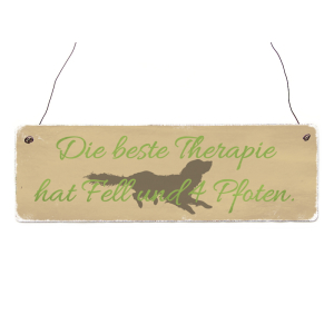 INTERLUXE Holzschild DIE BESTE THERAPIE HAT FELL Geschenk...