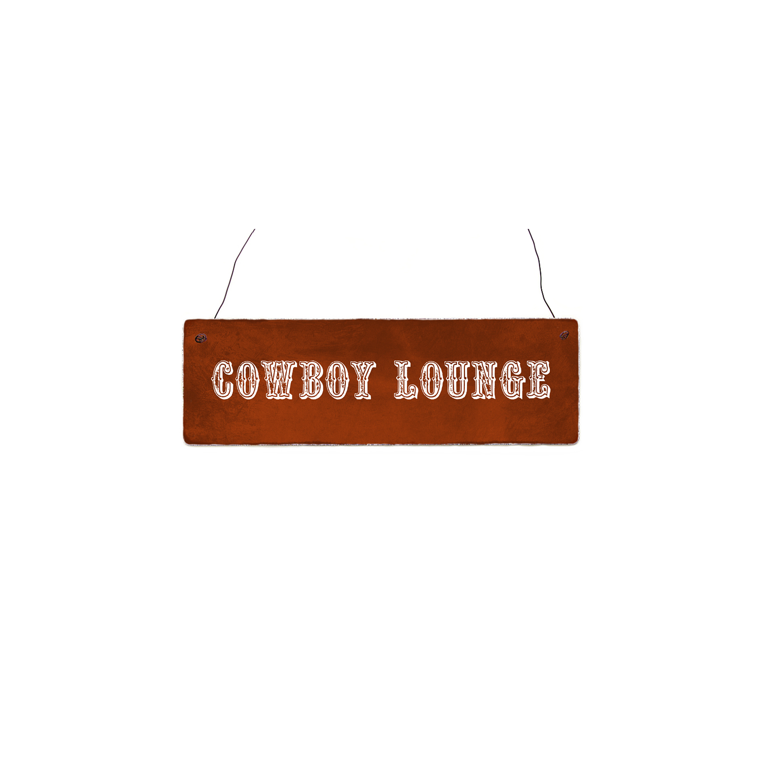 INTERLUXE Holzschild COWBOY LOUNGE Retro Vintage Dekoschild Geschenk Shabby