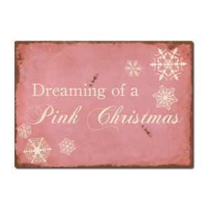 LUXECARDS POSTKARTE aus Holz DREAMING OF A PINK CHRISTMAS...