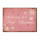 LUXECARDS POSTKARTE aus Holz DREAMING OF A PINK CHRISTMAS Weihnachtskarte
