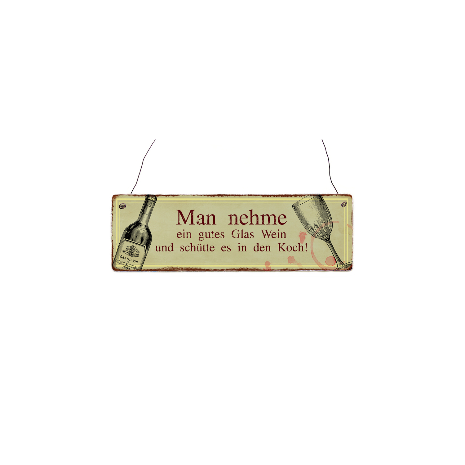 Musik Wäscht Den Dreck Des Lebens Schild – Metallschild, 290 X 92 Mm, Wetterfest, Made In Germany