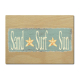 LUXECARDS POSTKARTE aus Holz SAND SURF SUN Spruch Geschenk Deko Strand