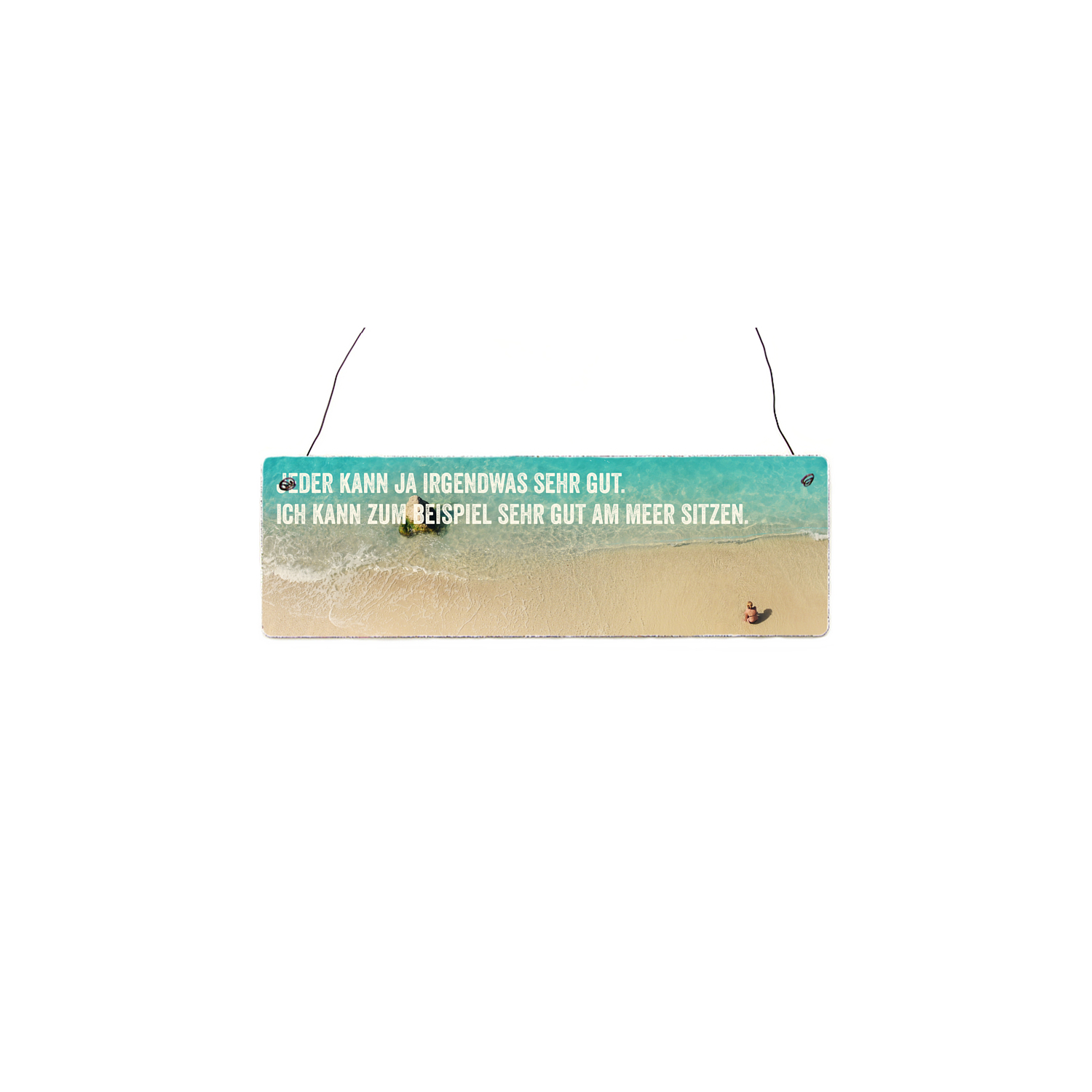 INTERLUXE Holzschild JEDER KANN JA IRGENDWAS SEHR GUT Urlaub Meer Sand Geschenk