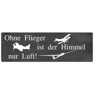 METALLSCHILD Blechschild Türschild OHNE FLIEGER Modellbau Modellflieger Geschenk