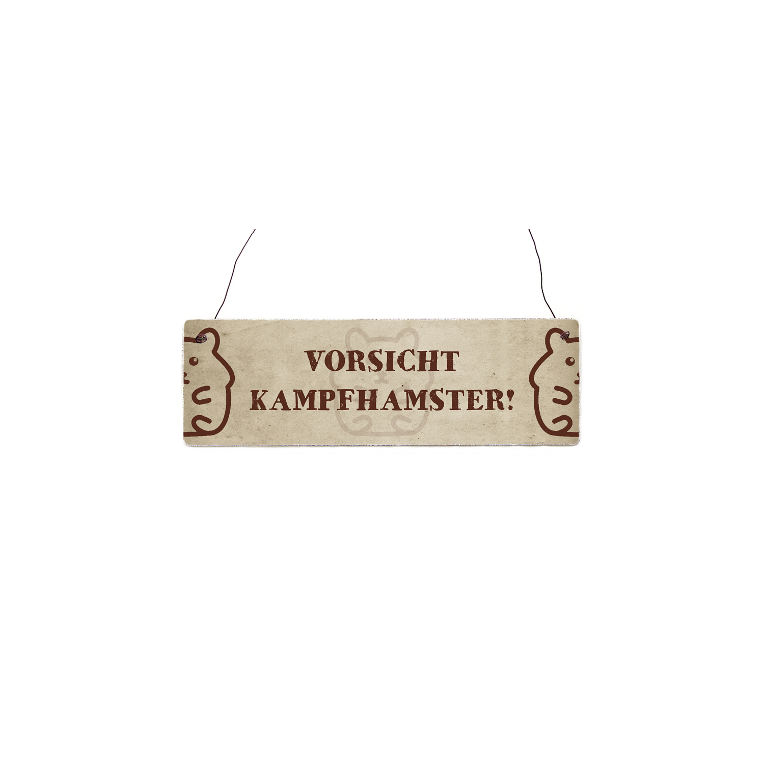 INTERLUXE Holzschild KAMPFHAMSTER Lustig Haustier Geschenk Shabby Türschild