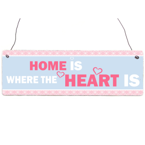 INTERLUXE Holzschild HOME IS WHERE THE HEART IS Liebe...