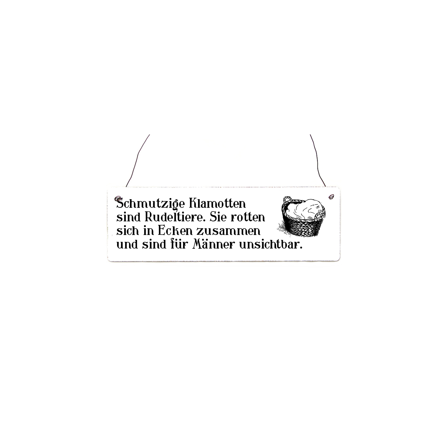 INTERLUXE Holzschild SCHMUTZIGE KLAMOTTEN Shabby Geschenk Lustig Türschild
