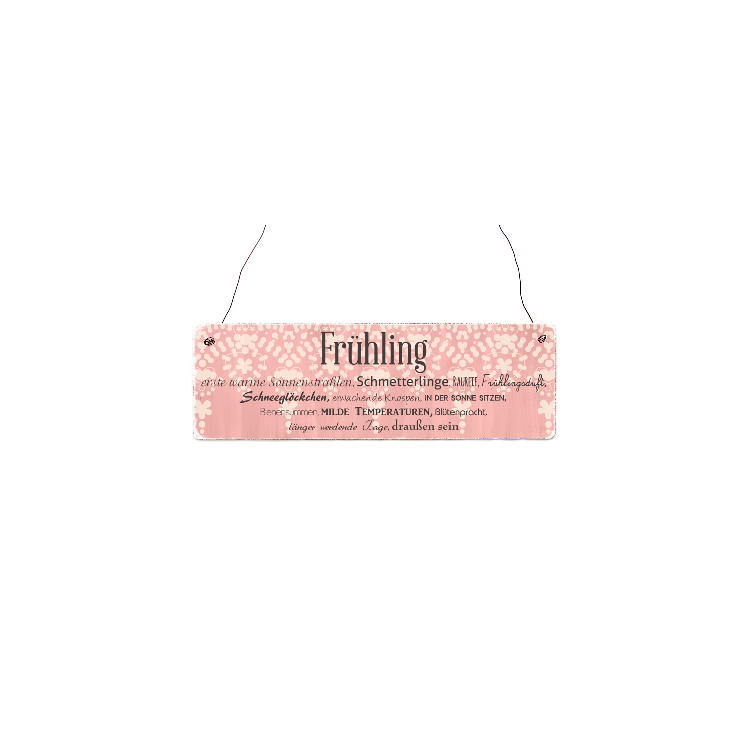 INTERLUXE Holzschild FRÜHLING ERSTE WARME SONNENSTRAHLEN Frühling Deko Geschenk