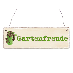 INTERLUXE Holzschild GARTENFREUDE Garten Draussen...