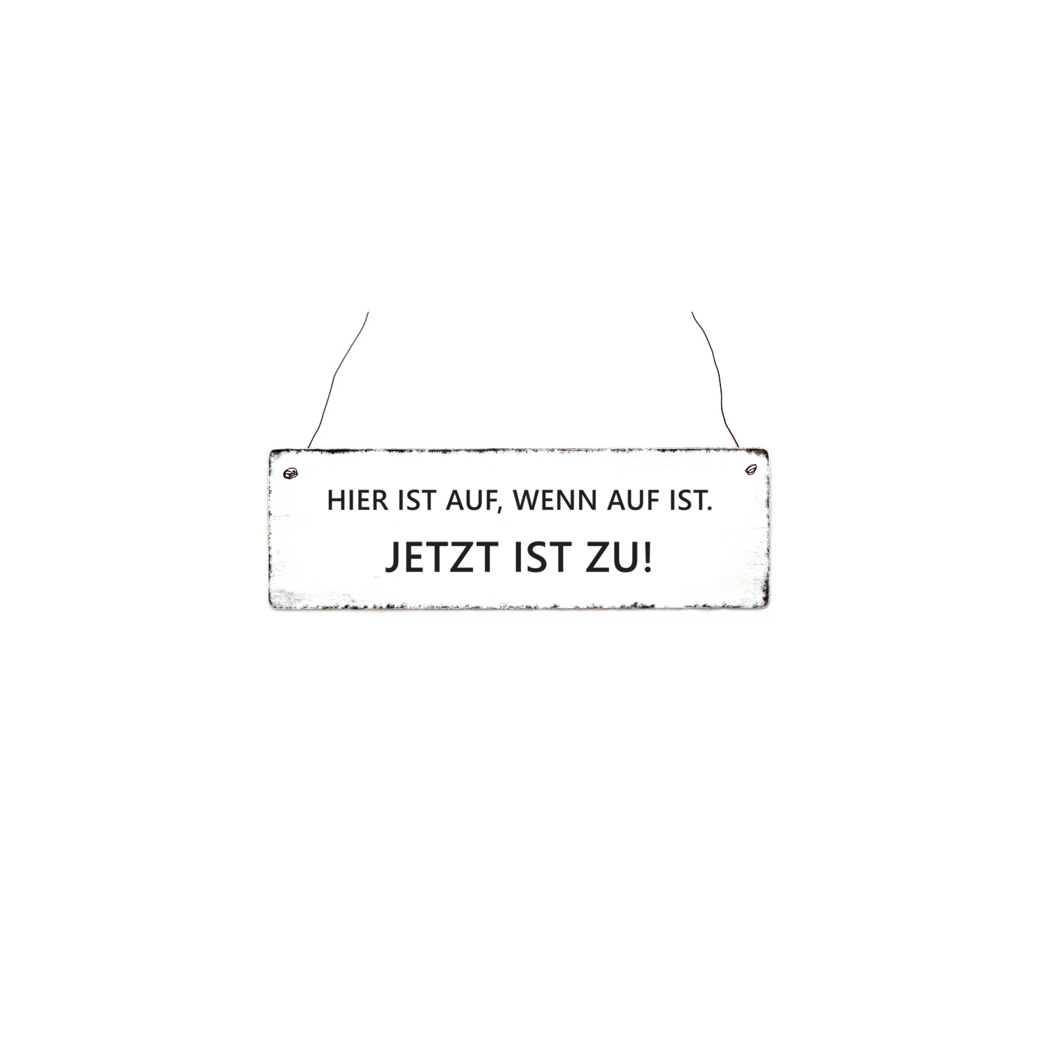 INTERLUXE Holzschild HIER IST AUF WENN AUF IST Shabby Türschild Geschäft