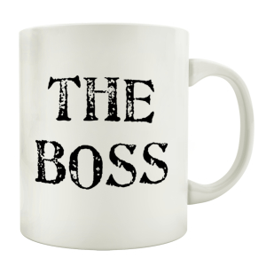 TASSE Kaffeebecher THE BOSS Spruch Geschenk Chef Arbeit Büro Shabby