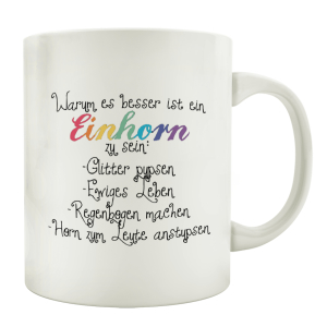 TASSE Kaffeebecher EINHORN Spruch Geburtstag Frauen  Geschenk Lustig Shabby