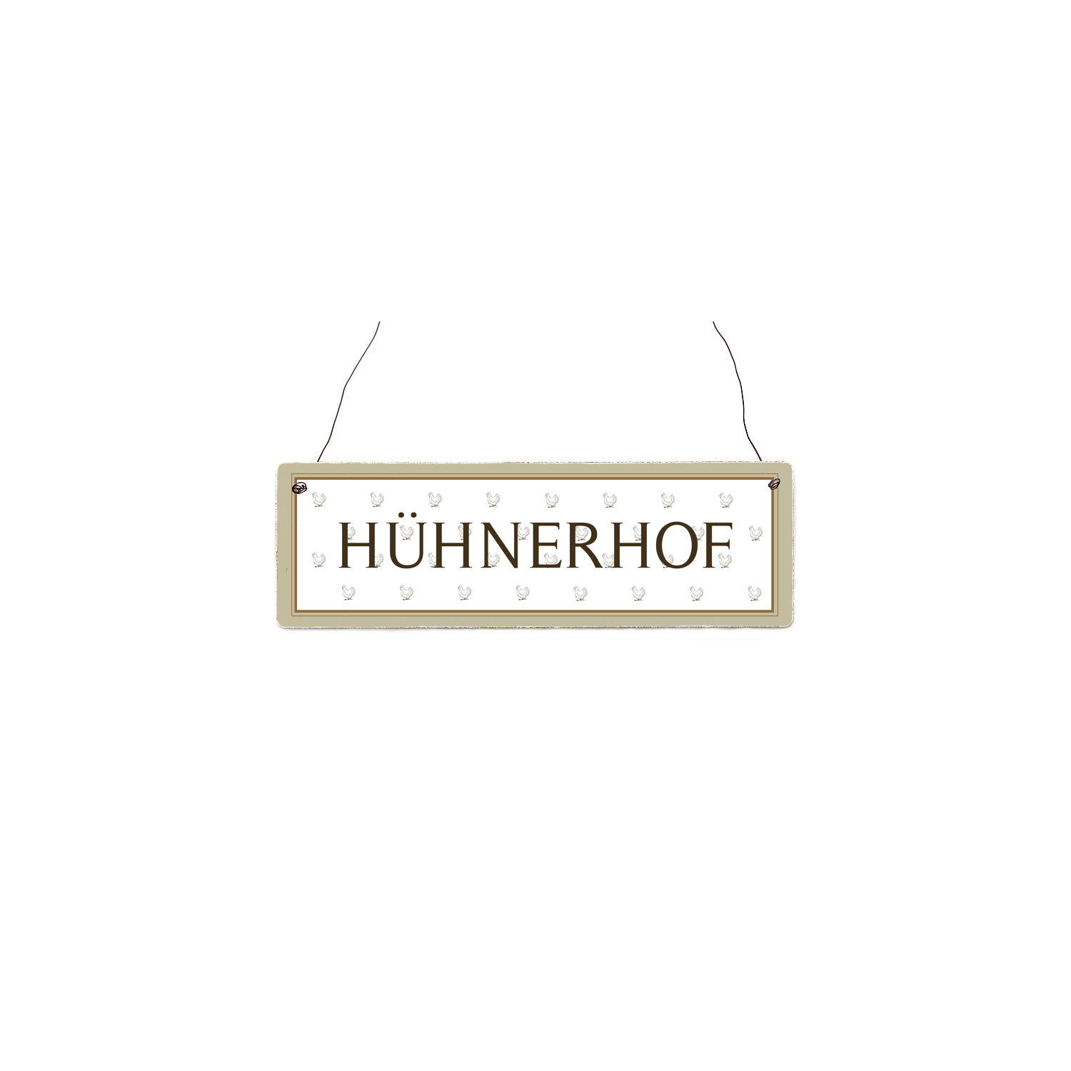 INTERLUXE Holzschild HÜHNERHOF Bauernhof Lustig Geschenk Spruch Shabby