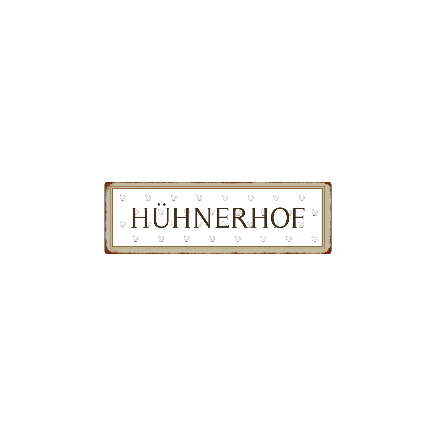 METALLSCHILD Blech HÜHNERHOF Shabby Lustig Deko Frau Geschenk Bauernhof