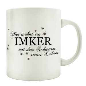 TASSE Kaffeebecher HIER WOHNT EIN IMKER Geschenk Spruch...