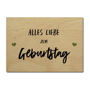 Interluxe Postkarte aus Holz Alles Liebe zum Geburtstag...