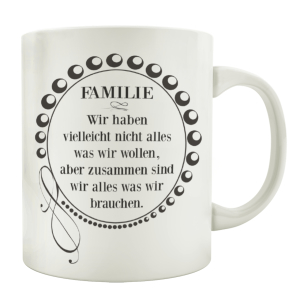 TASSE Teebecher FAMILIE WIR HABEN VIELLEICHT Kaffeepott...