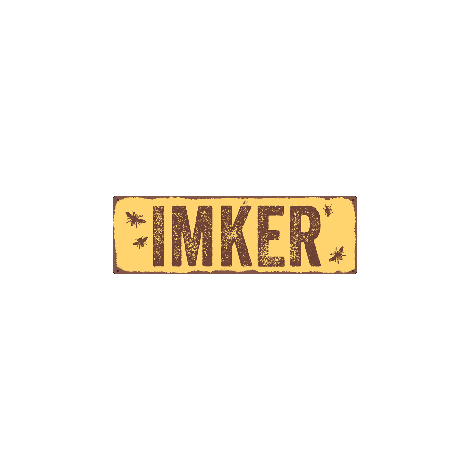 METALLSCHILD Blech IMKER Türschild Bienen Hobby Beruf Imkerei Shabby