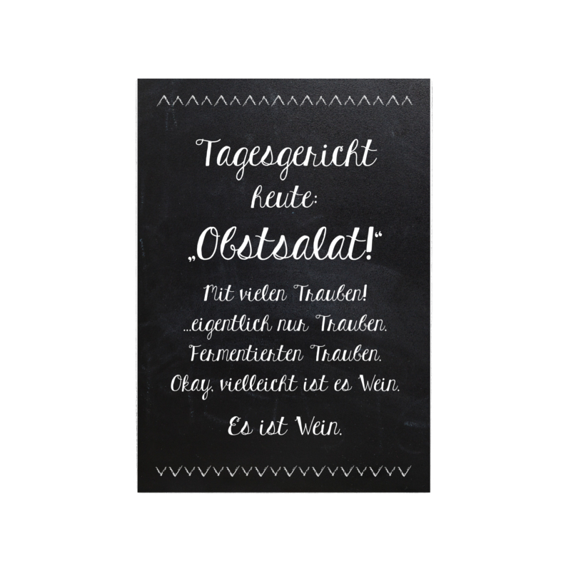 42x30cm Shabby Holzschild TAGESGERICHT HEUTE OBSTSALAT Spruch Küche Deko Wein