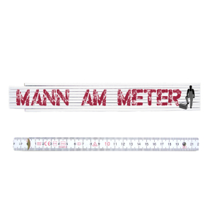 ZOLLSTOCK Spruch MANN AM METER Meterstab Metermaß...